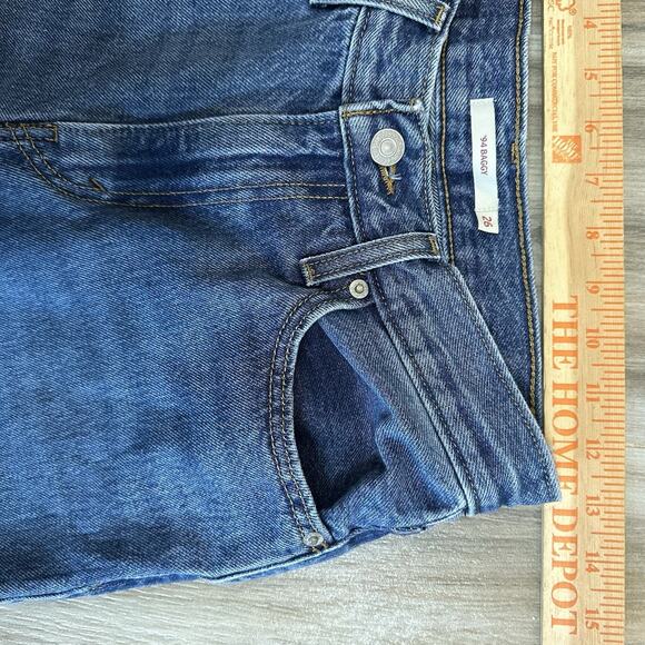 Levi’s Jeans 94 Baggy 26 Wide Leg 100% Cotton Med Wash Denim Blue Staple Preppy - Picture 8 of 9